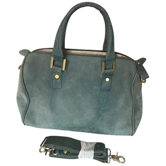 Jesslyn Blake Urban Outfitters green cow skin leather bag with detachable strap - Picture 1 of 12